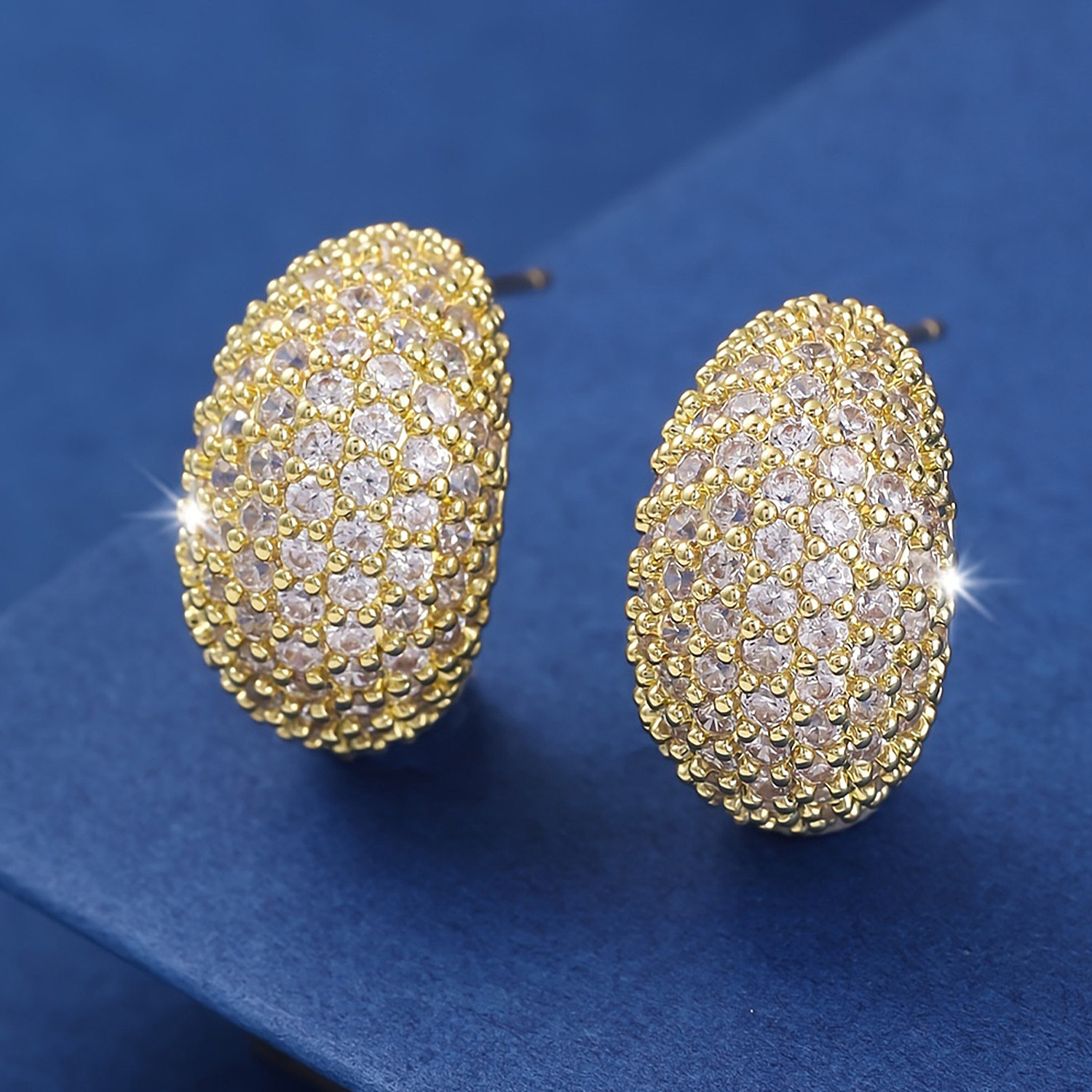 Sparkling Luxury Stud Earrings Elegant Women Fashion Jewelry 925 Sterling Silver 18K Gold Fill Pave Micro 5A Cubic Zircon CZ Diamond Party Lady Earrin