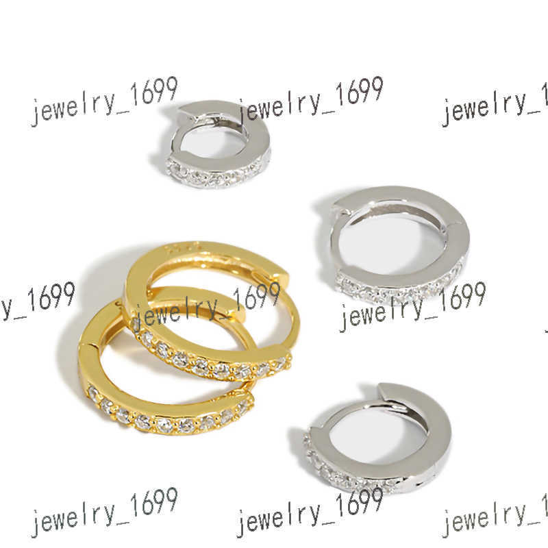 WMEB104 Zircon Small Hoop Earrings 925 Sterling Silver 925 Jewellery Earrings