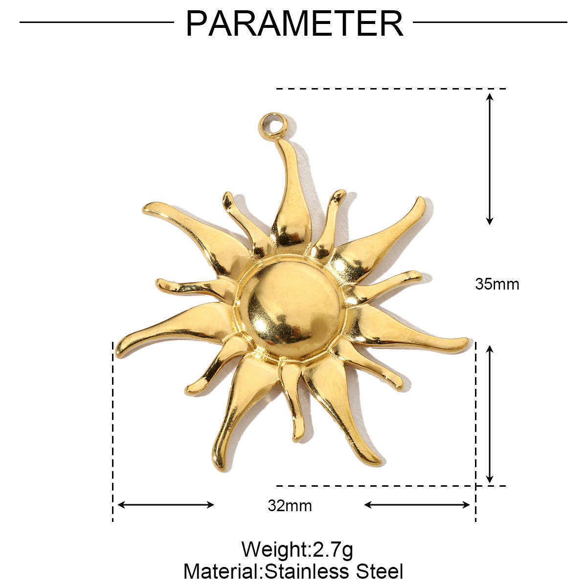 Pendant Necklaces European and American Sun Titanium steel diy pendant women love stainless steel jewelry Starfish shell necklace earrings pendant H25 - view 5