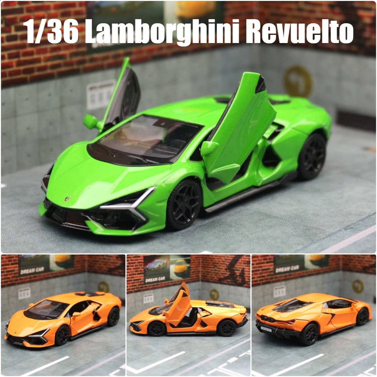 1/36 Lamborghini Revuelto HPEV Super Toy Car For Children RMZ City Diecast Metal Miniature Model Pull Back Collection Gift Boy 250113