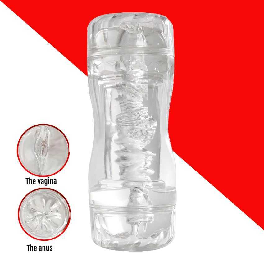 Male Masturbator Cup Soft Pussy Sex Toys Transparent Realistic Vagina for Men Silicone Pocket Pussy Masturbation Sex ProductsXJ250113
