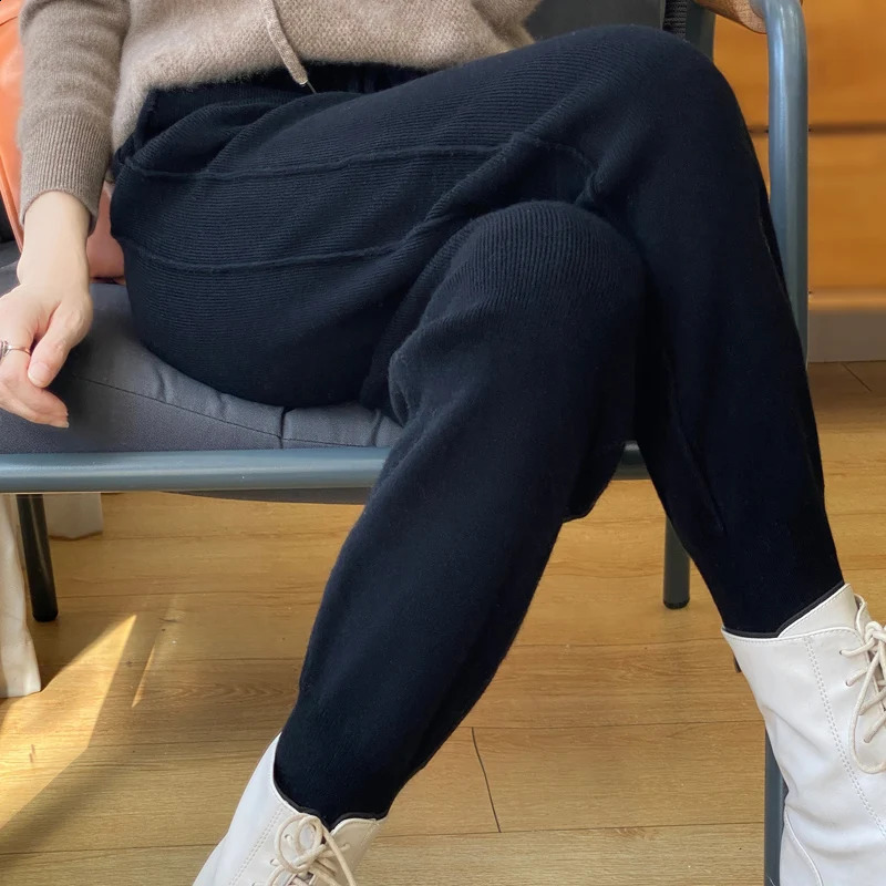 Cashmere Womens Pants AutumnWinter Thick Warm Andy Small Feet Casual Fashion Drawstring 250106