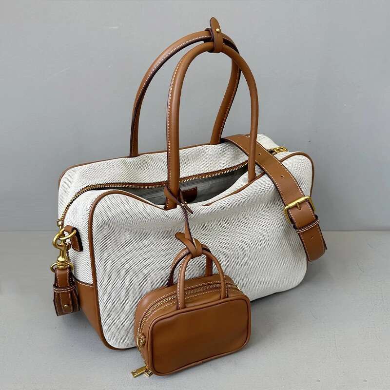 Large Capacity Pillow Bags For Women Fashion Commuter Handbag Female 2025 New Work Boston Bowg Single Shoulder Canvas Bag
