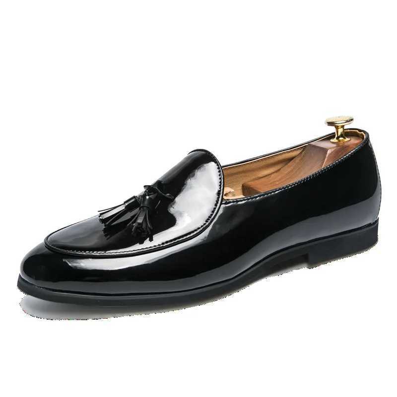 Handmade Fi Tassel Loafers Black Bottom Leather Gentleman Fi Stress Shoes Men Business Driving ShoesXJ250113