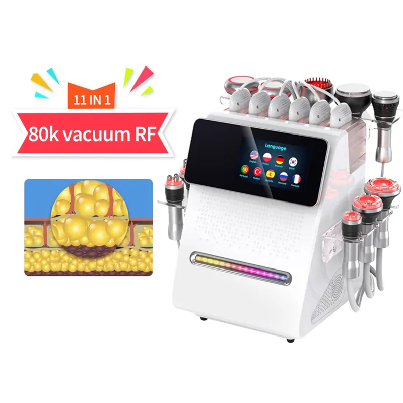 11 in 1 Portable 80K Cavitation RF EMS Lipolaser Slimming Machine Skin Tightening Body Massage Fat Burning Instrument Ultrasonic Cellulite Removal Mac
