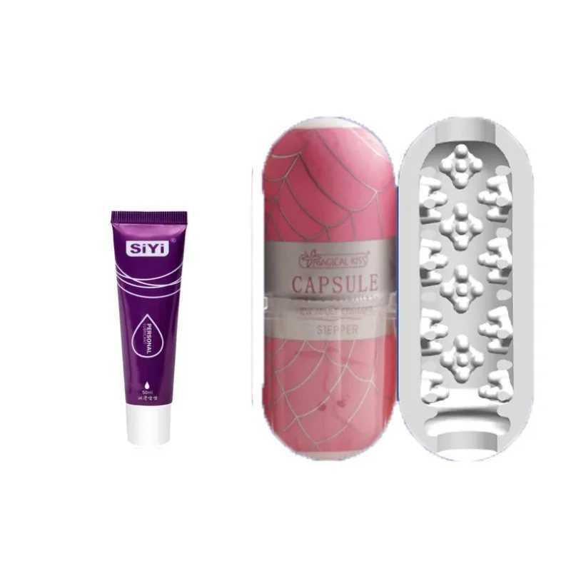 Vaginal with Lube Mini Masturbator Cup Massager Penis Blowjob Sex Toy Real Particle Stimulation Portable StimulatorXJ250113