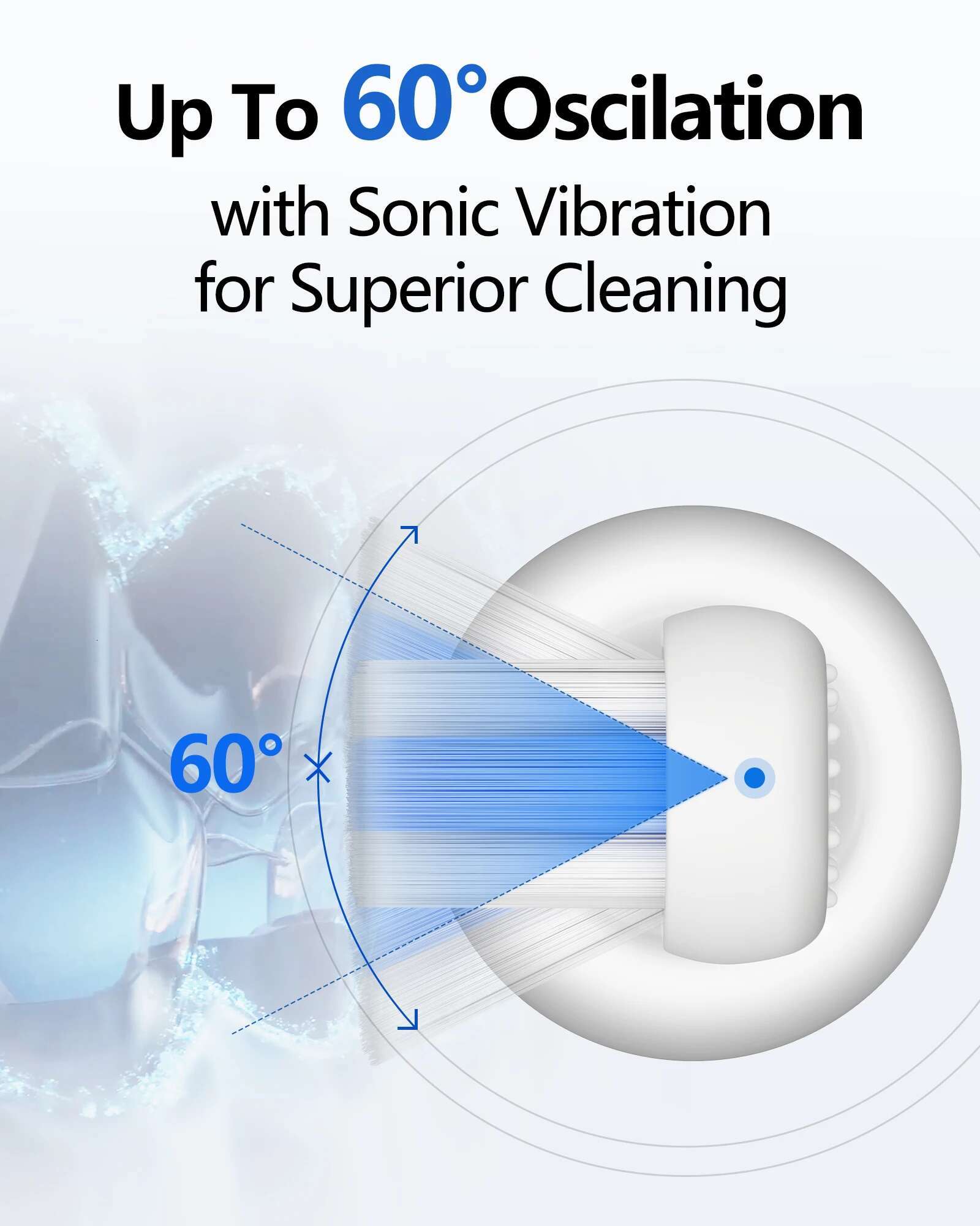 Sonic Electric for Adults, Oscillation & Vibration Smart Toothbrush with Customizable App, 3 Brush Heads, Waterproof