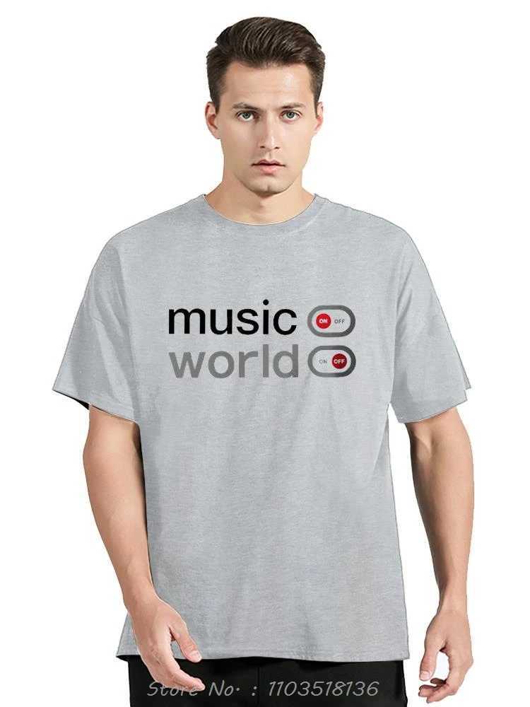 Mens Music World Printed T-Shirt 100% Cotton Oversized Classic Funny Graphic Tees for Men Women Summer Tops X250113