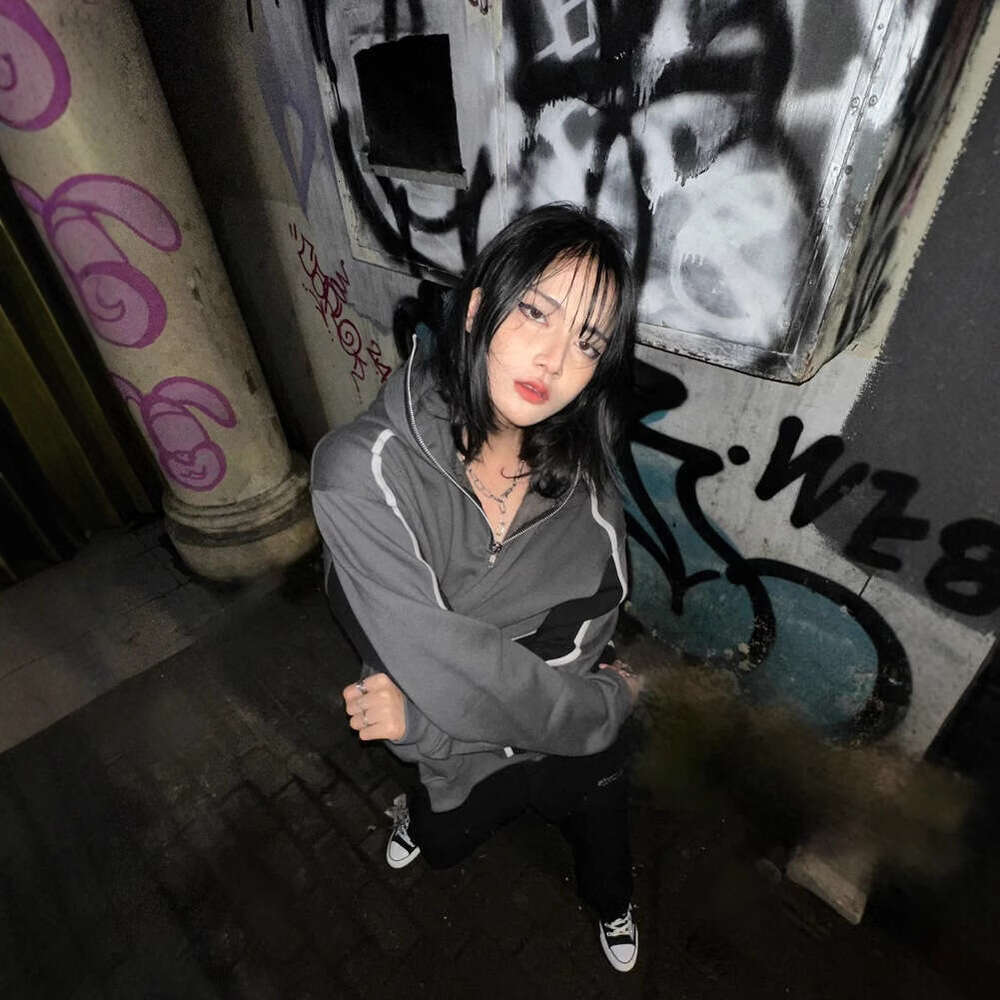 Ins trendy brand double hat personalized design color blocked hooded autumn winter new men's and women's loose Y2K sweatshirt