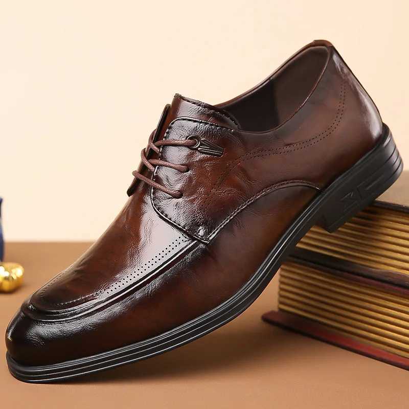 Men Leather Shoes Business Formal Cowhide Commuting Work Shoes Men British Suit Groom Wedding Men ShoesXJ250113