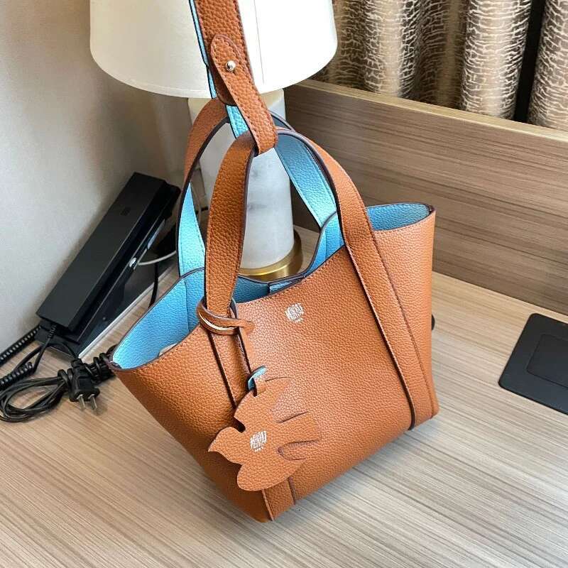 Designer Tote Women New High Quality Faux Grained Leather Crossbody With Inner Pocket Trend Casual Shoulder Bag
