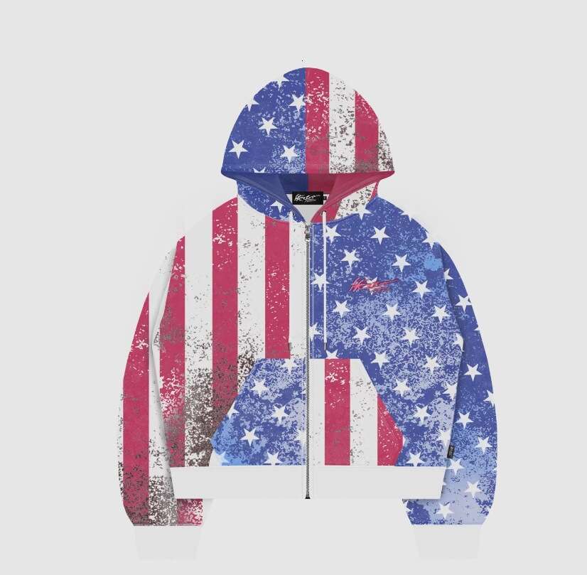 New American Flag Men's and Women's Sportswear, Couple Hoodies, Trendy Brand Gradient