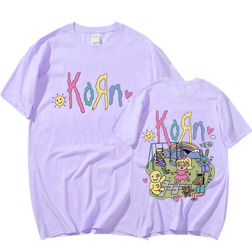 Korn Cartoon Rock Band Music Album T Shirt Mens 90s Vintage Metal Gothic Oversized T-shirt Streetwear Short Sleeve T Shirts X2501131