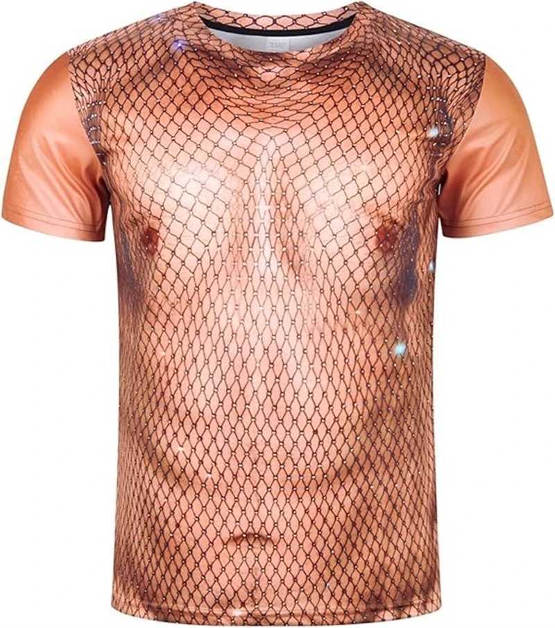 3D Print Fake Musle Graphic T Shirt Men Clothing Summer Funny Ugly Men T-shirts Harajuku Y2k Fashion Party Short Sleeve Men Tee X250113