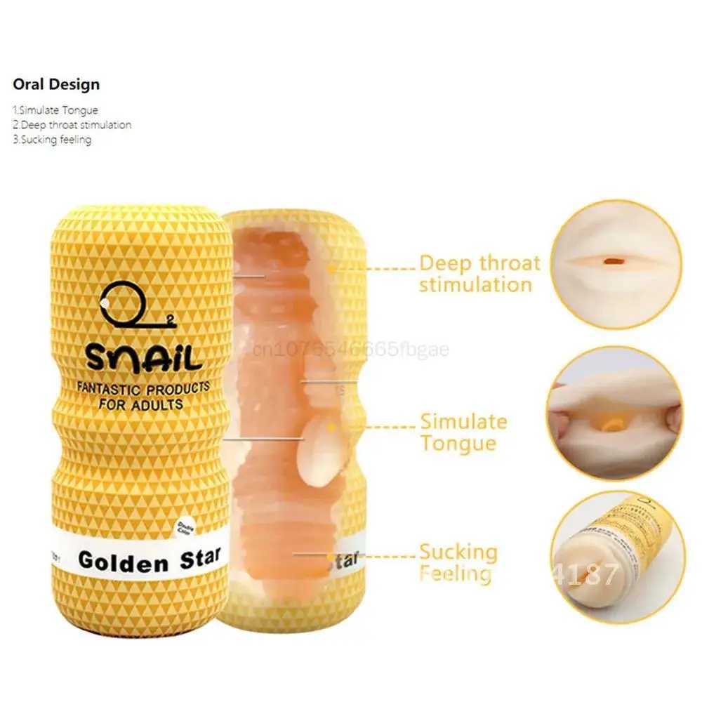 Soft Rubber Snail Climax Airplane Cup Mouth Sucking Anal Vagina Men Sex 18+ Penis for Male Ml Adult Toys MasturbatorXJ250113
