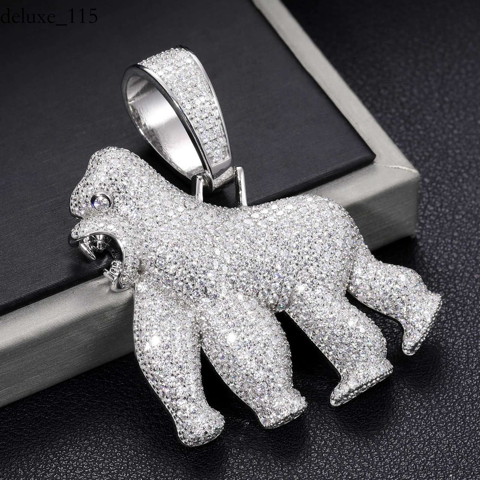 necklace moissanite chain Full VVS Iced Out Gorilla Pendant Bg Sterg Sier Pass Dia Test Hiphop Jewelry For Men