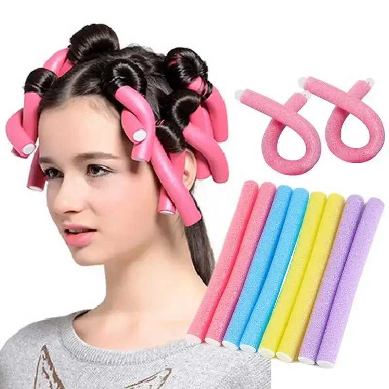 10 piece flexible curling stick curler soft foam curler flexible curling modeling tool curler no heat W250113