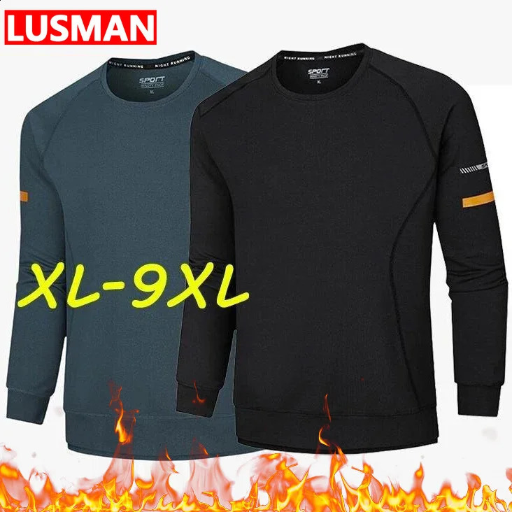 50140KG Winter Mens Warm Pullover Long Sleeve Sweater Plus Size Tshirt Sports Sweatshirt 250113