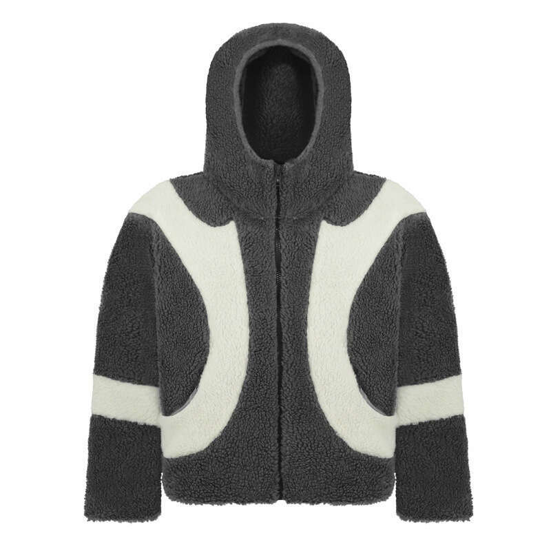 Fashionable trendy brand autumn and winter new item fashionable warm lamb wool personalized casual cardigan zipper jacket