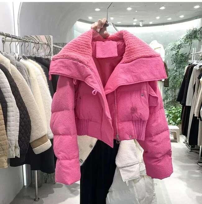 2023 New Women's Cotton Korean Edition Versatile Trend Short Loose Thickened Coat