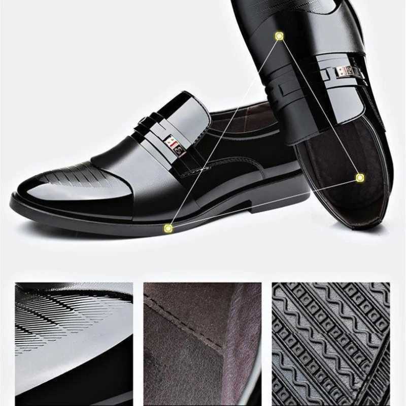 Fi Business Dress Men Shoes Formal Slip Dress Shoes Mens Oxfords Footwear High Quality Leather Shoes for Men LoafersXJ250113