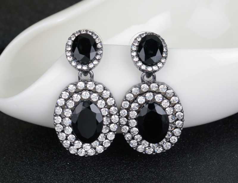 Women crystal earrings and jewelry Fashion Retro Womens Jewelry Crystal Rhinestone Large Drop Earrings