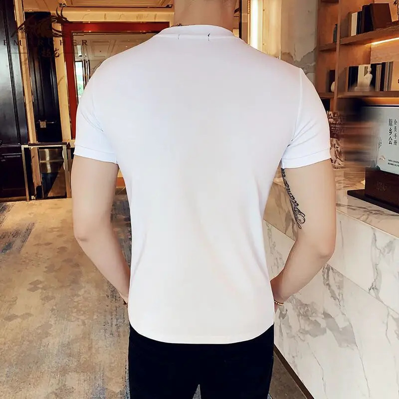 Black T Shirt for Men Plain Clothing Skinny Streetwear Muscles Gym Ordinary Man Tee Shirts Cool Loose Wholesale Aesthetic Xl Top 250113