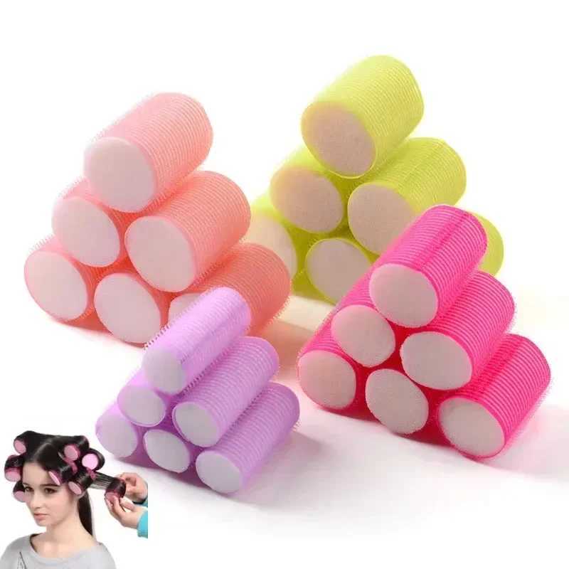 6 pieces of self-adhesive air bracelet curling roller no heat hair roller curling device W250113