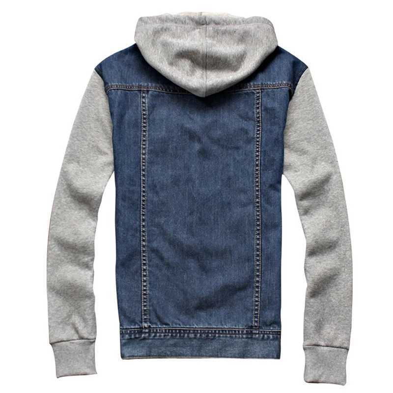 Men Hooded Denim Jacket Mens Casual Jean Jackets Mens Streetwear Cowboy jacket Male Hat Detachable Coat 4XL 5XL X250113