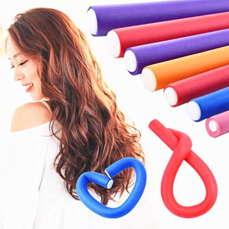 10pcs foam heatless curling stick soft bending curling tool sponge curler DIY hairstyle tool set random color W250113