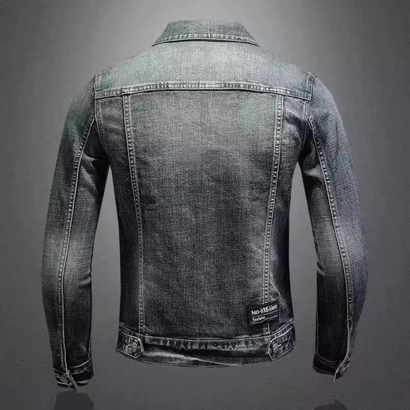 Mens Vintage Denim Jacket High Street Trend Loose Street Riding Biker Clothing Handsome Casual Buttoned Lapel Mens Clothing X250113