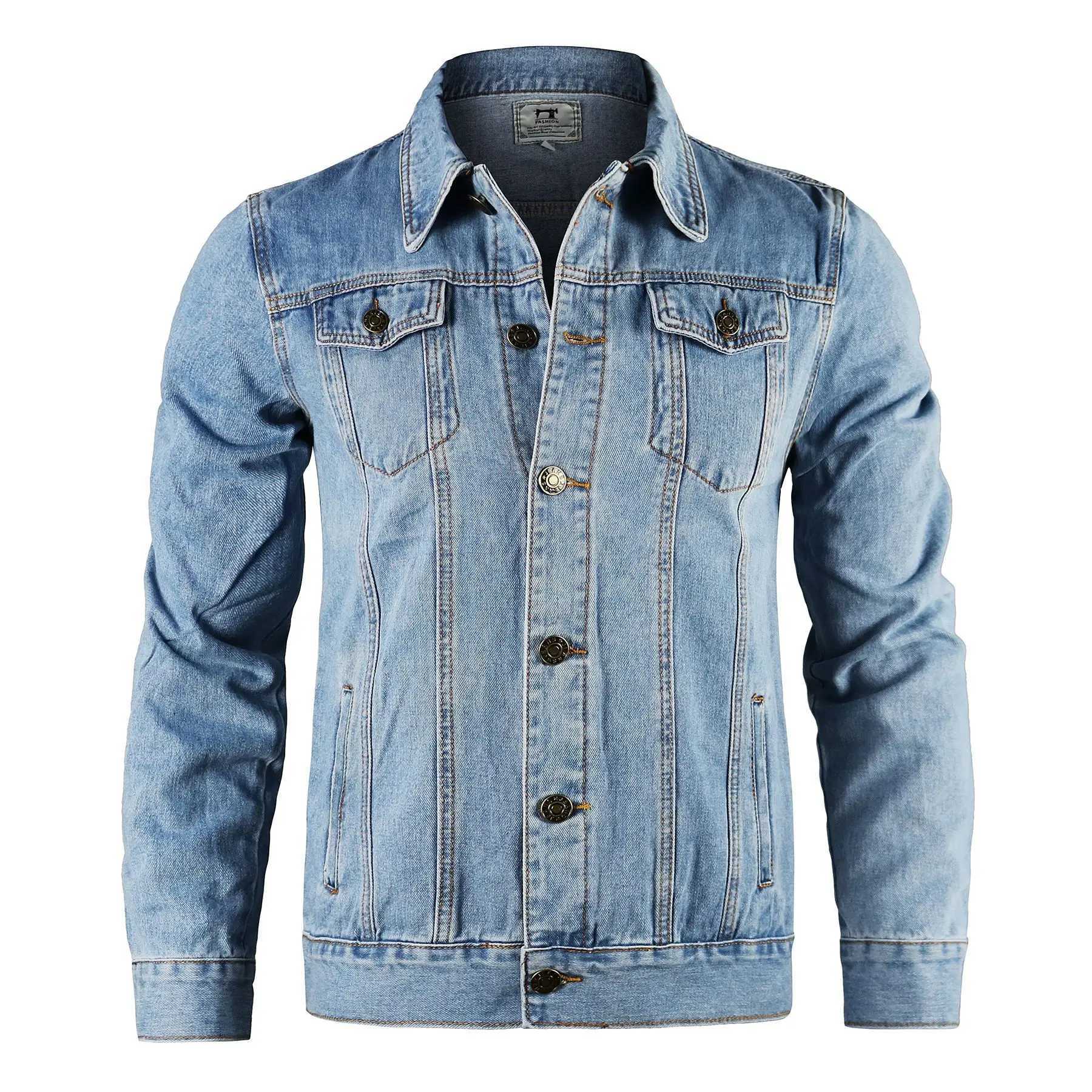 DIY Custom Denim Jacket Men Casual Lapel Single Breasted Jeans Jacket Men Autumn Mens Jackets coat X250113