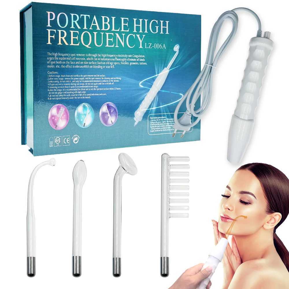 4pcs High Frequency Facial skin care wand device Acne Treatment Tool HF Hair Care Device Professional Kit with gift BoxXJ250113