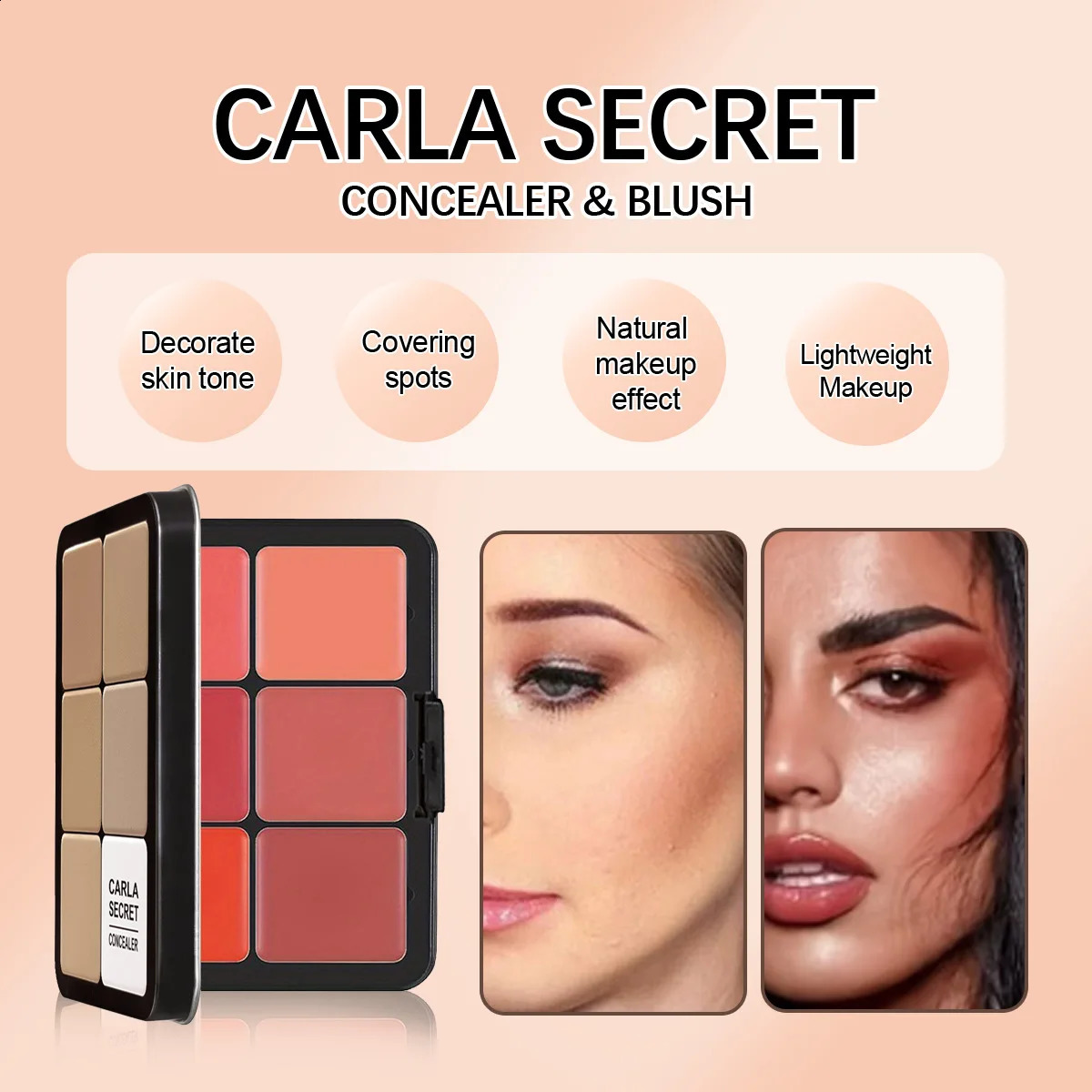 12 Colors Concealer Blusher Matte Highlight Makeup Palette Contour and Highlighter Palette Cream Blush Bronze Contour 250106