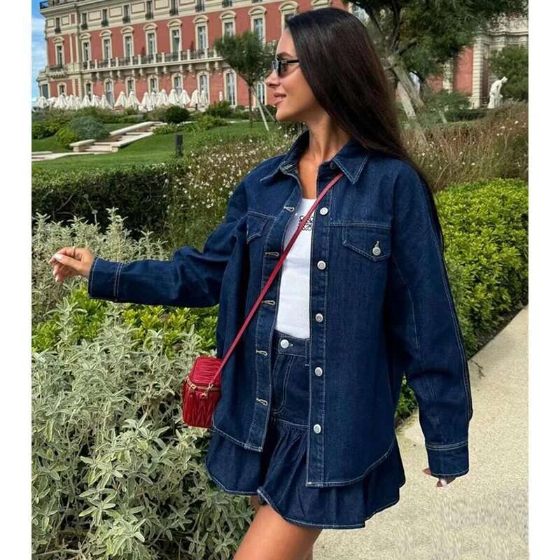 Denim Shirt Jackets Autumn New Chic Loose Warm Street Women's Jacket & Elegant Fashion Youth Coat