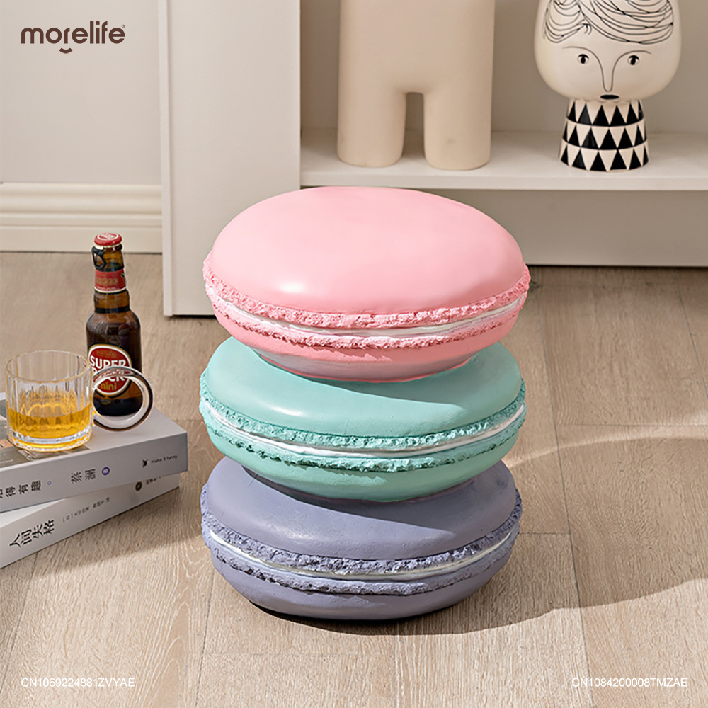 Creative Macaron Colored Biscuit Stools Living Room Shoe Changing Stool Decorative Props Trendy Accessories Footstools Furniture