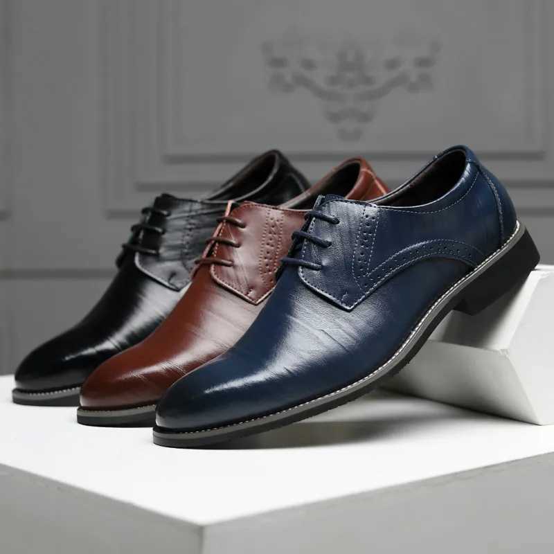 Classic Men Dress Shoes Pointed Toe Soft Bottom Business Casual Men Formal Shoes Male Office Flats Wedding Party Oxfords ShoesXJ250113
