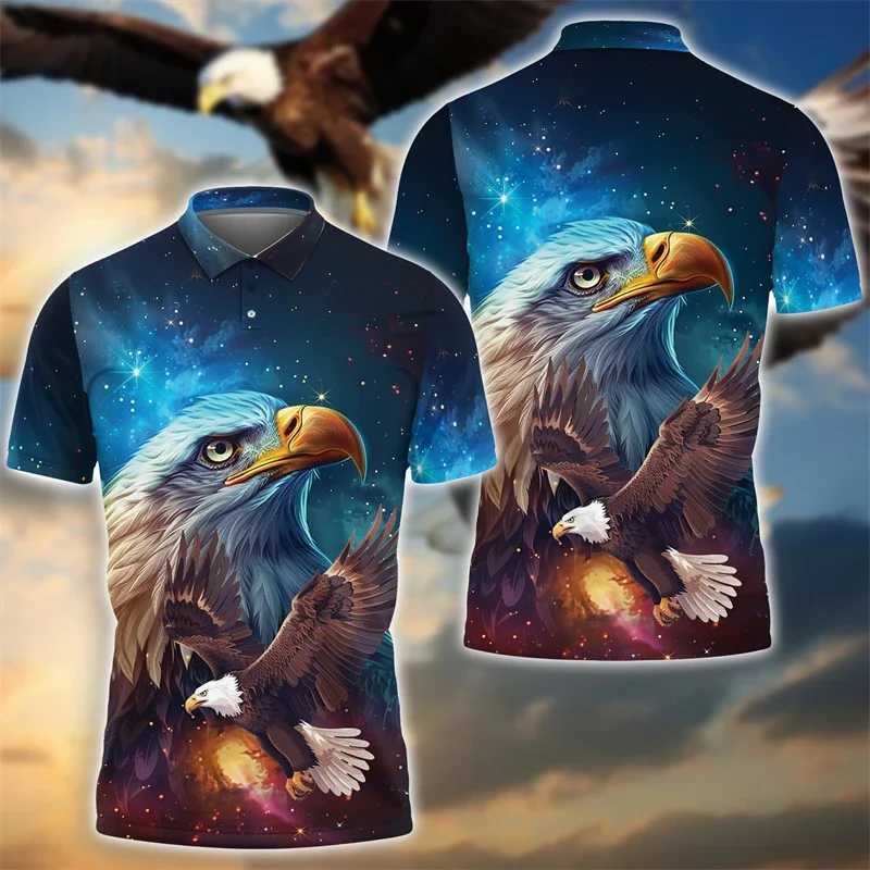 High Quality American Flag 3D Printing 3D Printing Fashion Short Sleeve American Mens Polo Shirt American Animal Mens T-shirt T250113