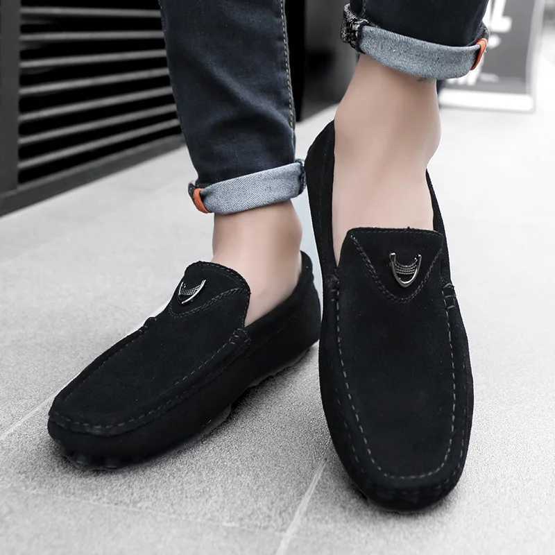Leather new High Quality Loafers Handmade Male Dress Shoes Slip-s Men Casual Flats High Quality Moccasin Men Business ShoesXJ250113
