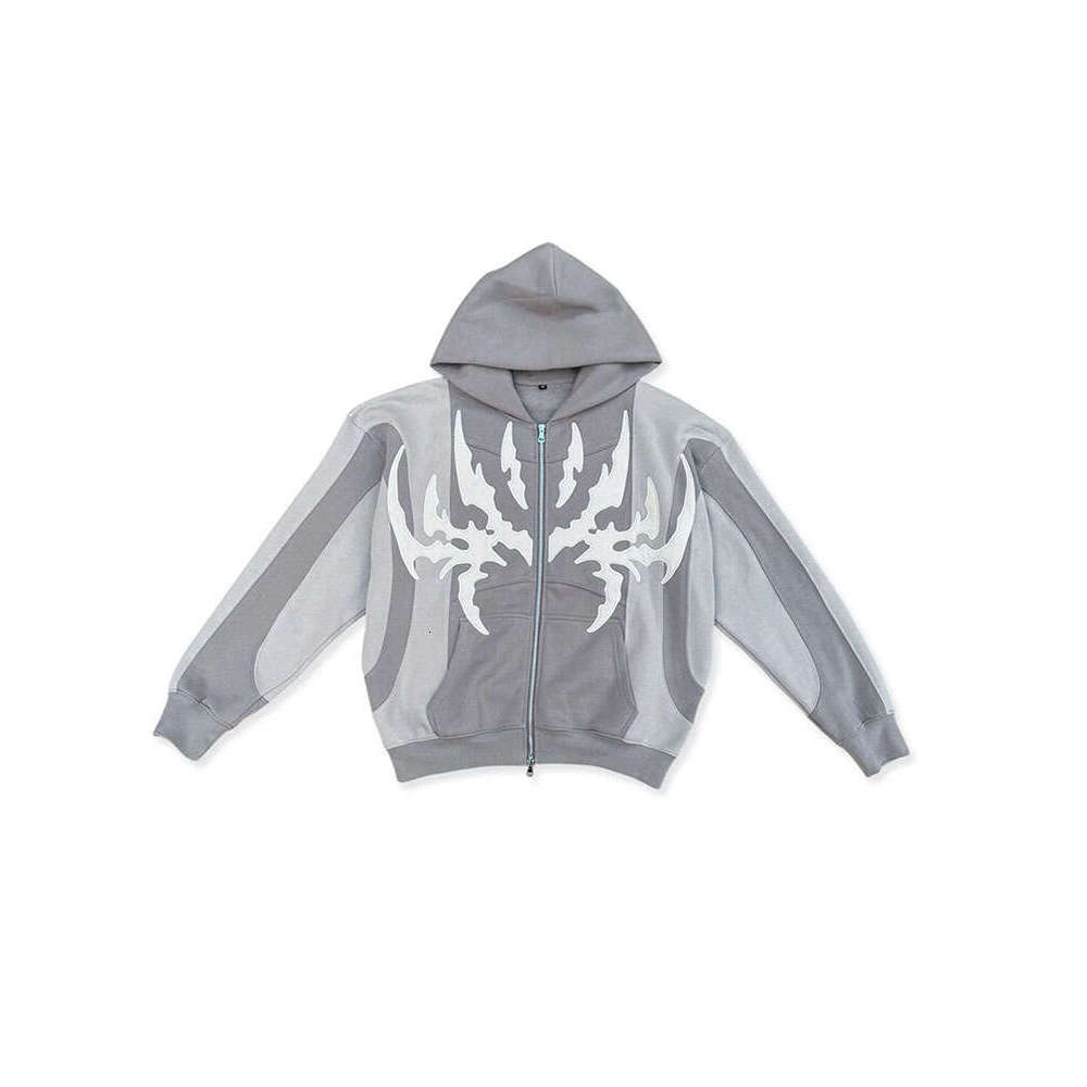 Gothic hip-hop punk style patchwork hoodie casual top