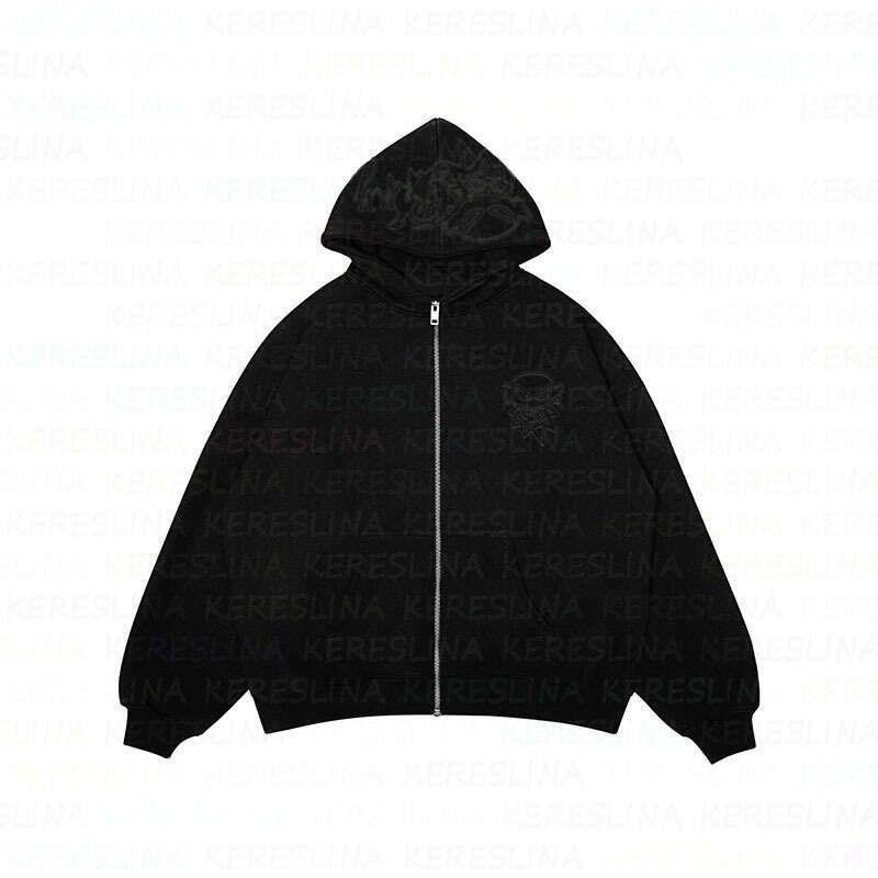 trendy printed suit loose hoodie y2k hiphop top hooded sweatshirt street autumn winter