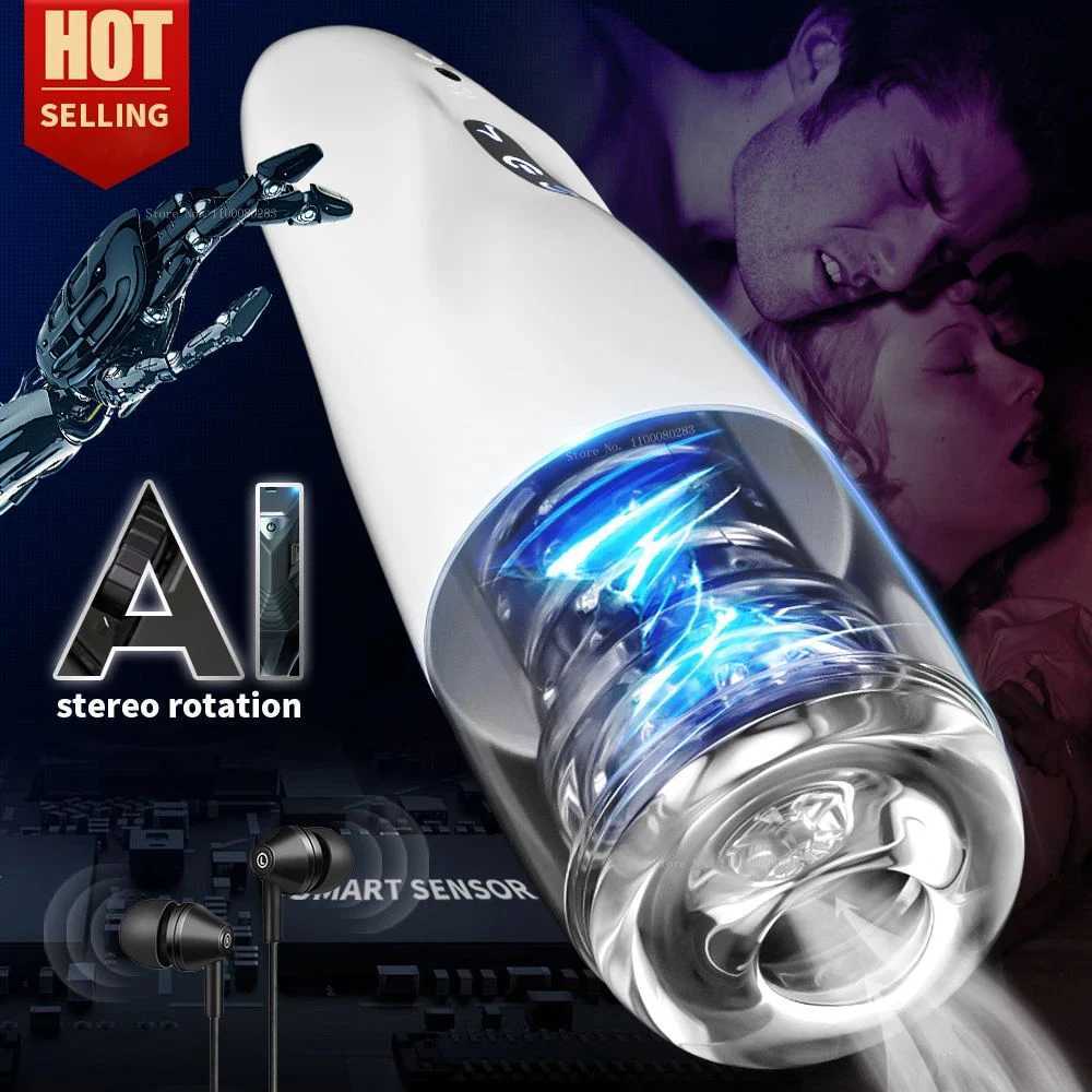 Automatic Rotation Masturbator Cup for Men Pocket Pusssy Silicone Vagina Male Masturbators Adult Sex Toy Blowjob ManeXJ250113