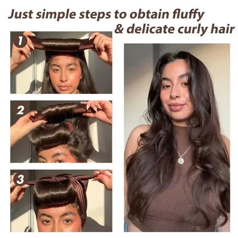 Non thermal curler non thermal curler curler headband with scarf soft sleep lazy curls flexible curler hair styling tool W250113