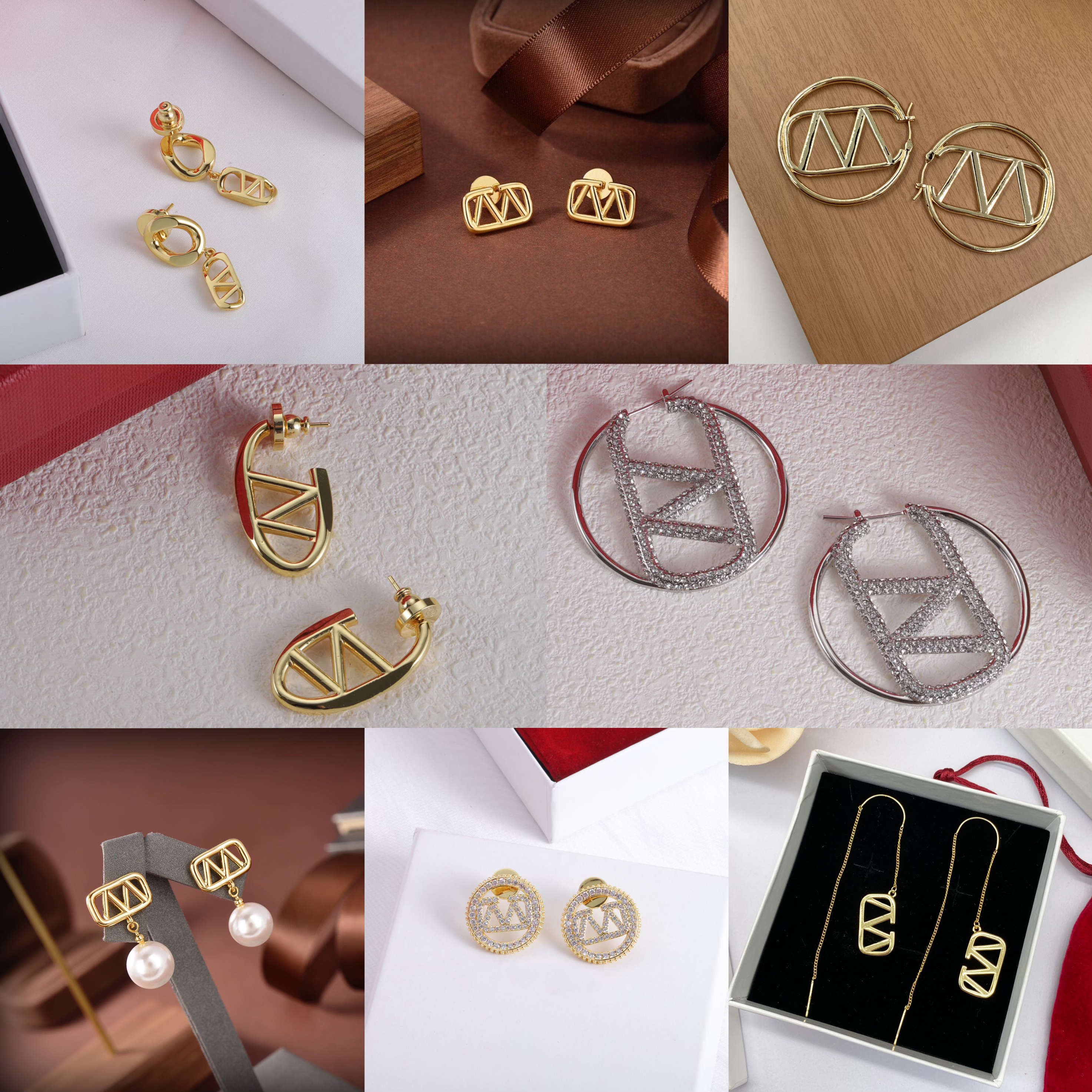 Stud Earrings Designer For Women New Fashion Luxury Engagement Jewelry Gift Senior Wedding Earring Gold Earrings