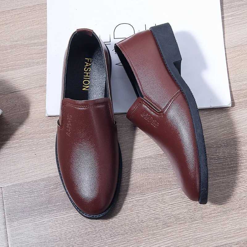 Mens Leather Dress Shoes Formal Brown Elegant Mens Shoes for Men Casual Business Social Autumn Office Party Wedding LoafersXJ250113