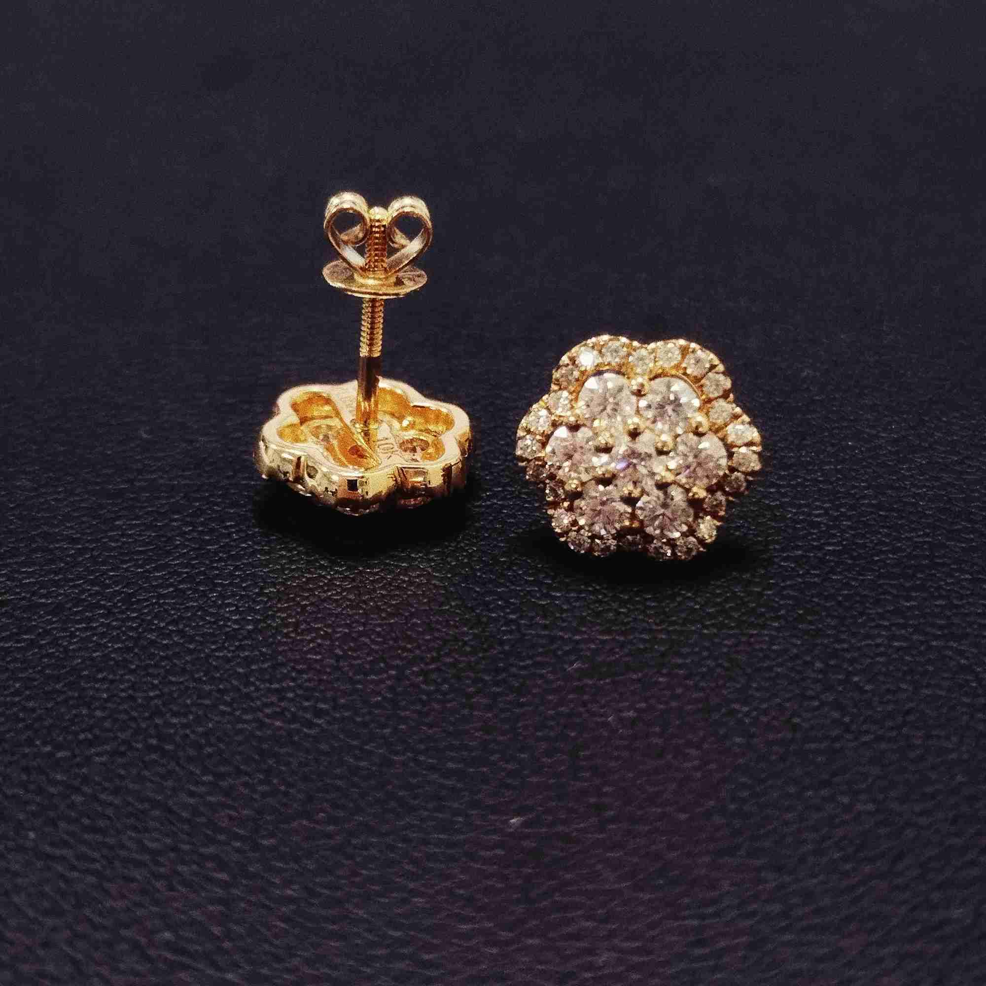 2022 New Arrival Fine Jewelry Iced Out Flowered Earrings Handmade 925 Sterling Silver Earrings