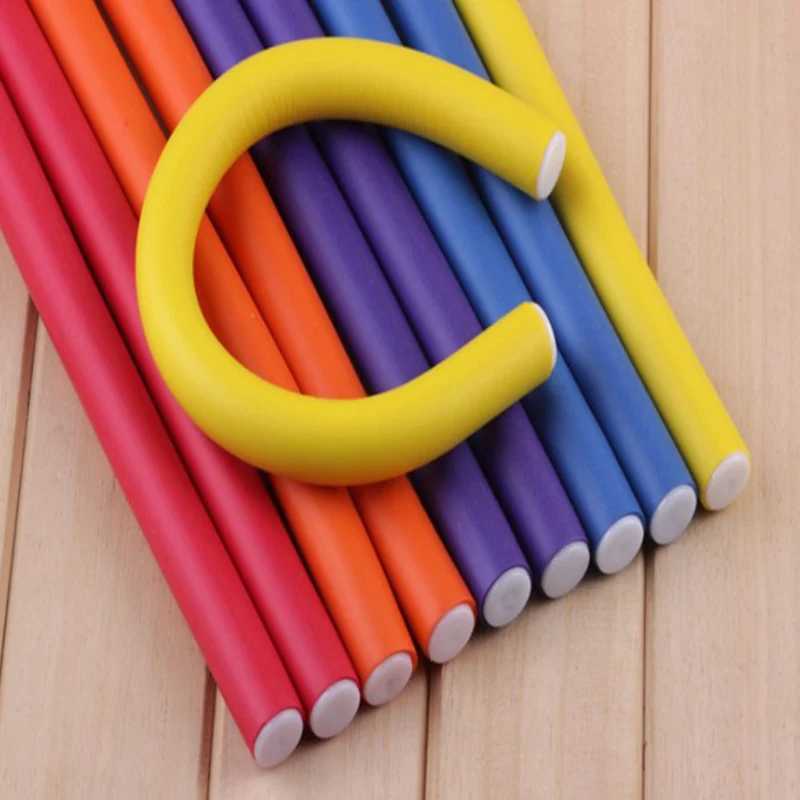 10 pieces of flexible curling stick curler Soft foam curling curl W250113