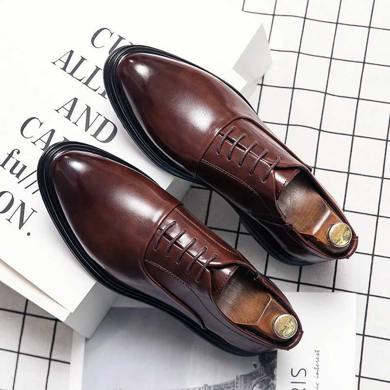 Fi Business official leather shoes mens black mens wedding shoes luxury derby dress lace office leather shoes mens plus sizeXJ250319