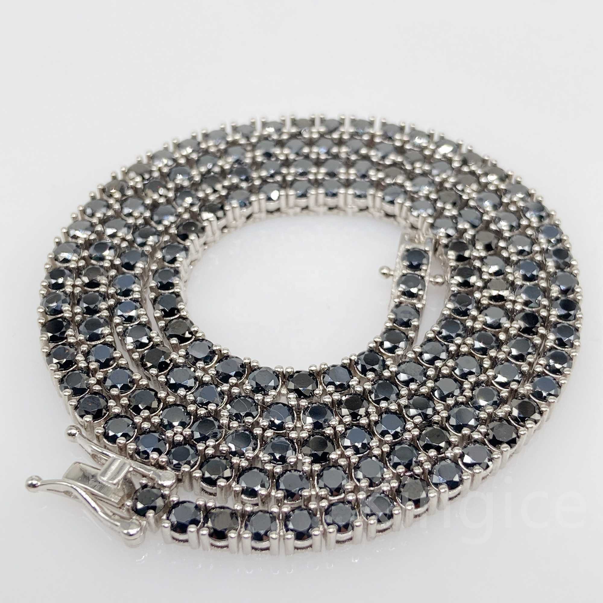 4mm black diamond body chain sterling silver 925 vvs black moissanite tennis chain