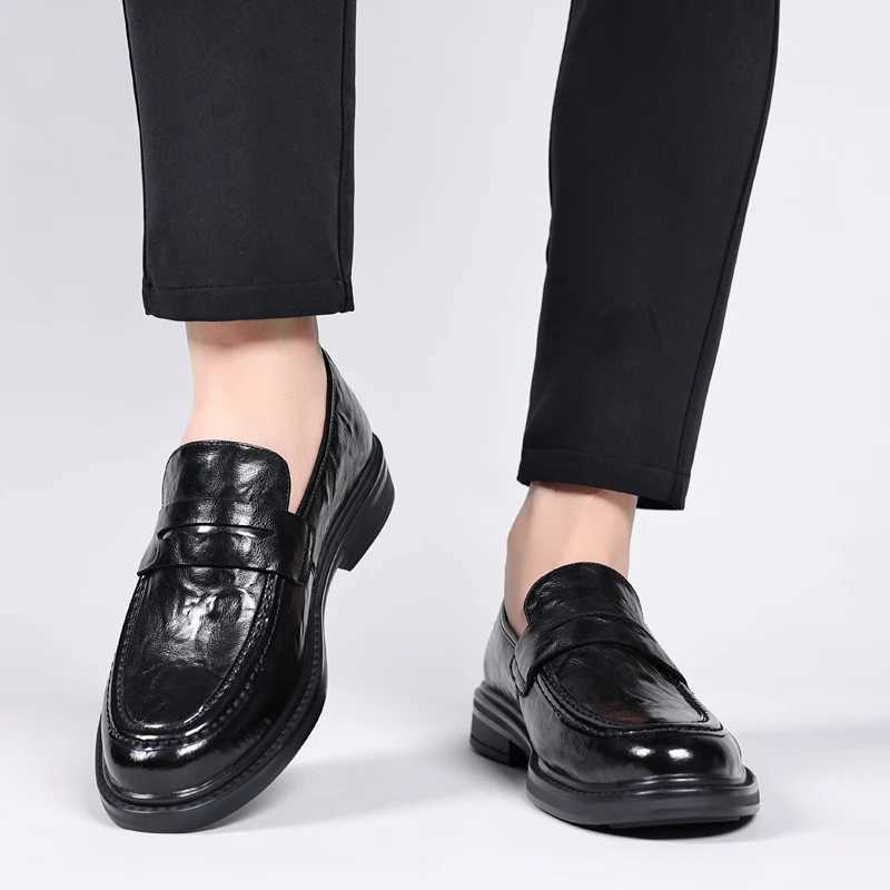 Men Dress Shoes Increase 8cm Genuine Leather Breathable Invisible Heightening Shoes Business Casual Soft Soled Men luxury ShoesXJ250113